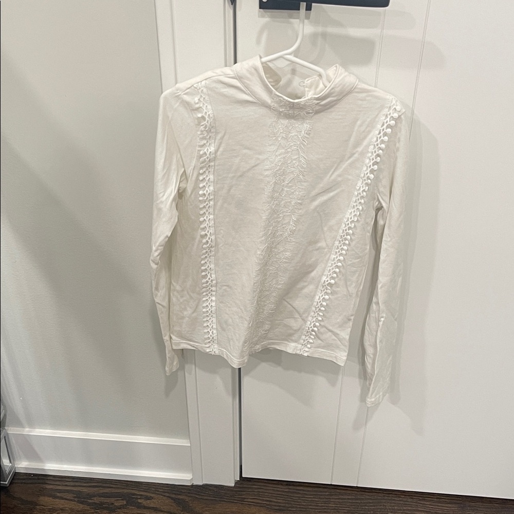 Elegant White Lace Trim Top